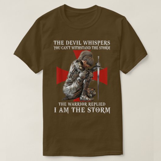 Knight Templar Christian Women Warrior Of God I Am Tシャツ (デザイン正面)