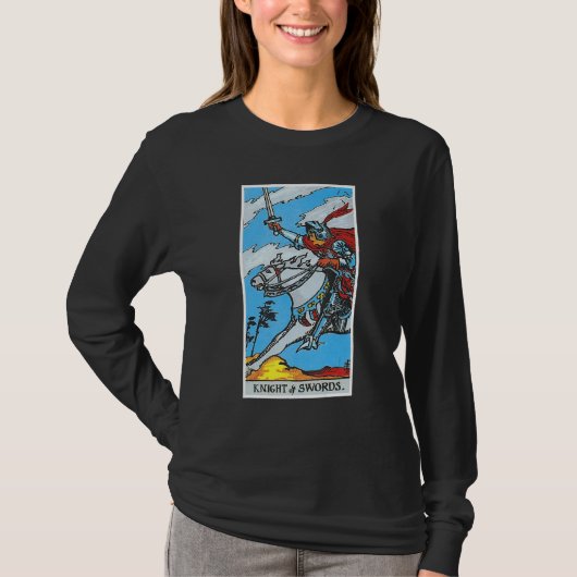 Knight Templar Knight Of Swords Occult Tarot Card Tシャツ (正面)