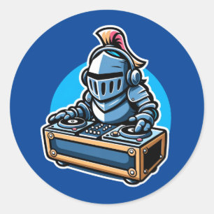 Knight Turntablist – 中世DJアニメデザイン ラウンドシール