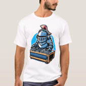 Knight Turntablist – 中世DJアニメデザイン Tシャツ (正面)