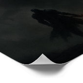 Knight vs Dragon Under the Blood Moon Fantasy Post ポスター (角)