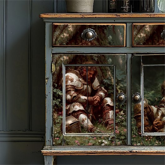 Knightcore Medieval Knight Resting Ancient Forest 薄葉紙