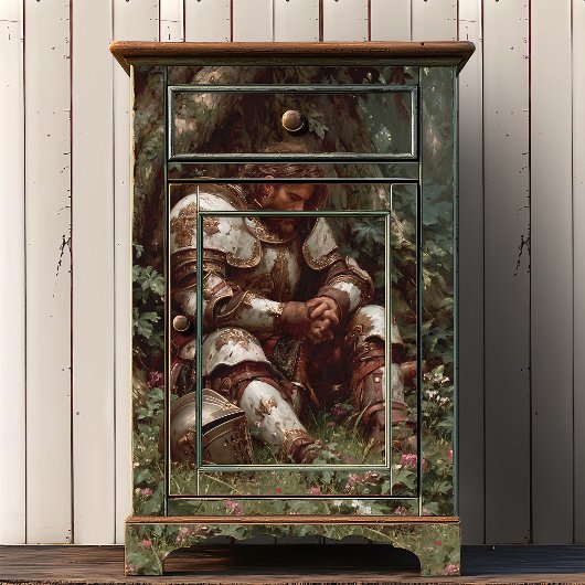 Knightcore Medieval Knight Resting Ancient Forest 薄葉紙