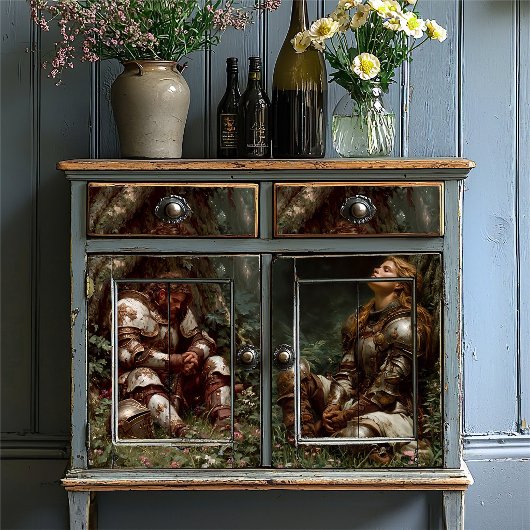 Knightcore Medieval Knight Resting Ancient Forest 薄葉紙