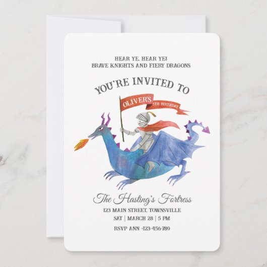 Knights and Dragons Invitation 招待状 (正面)