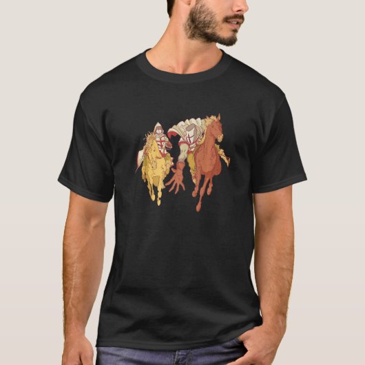 Knights and Horses - Medieval Crusader Renaissance Tシャツ (正面)