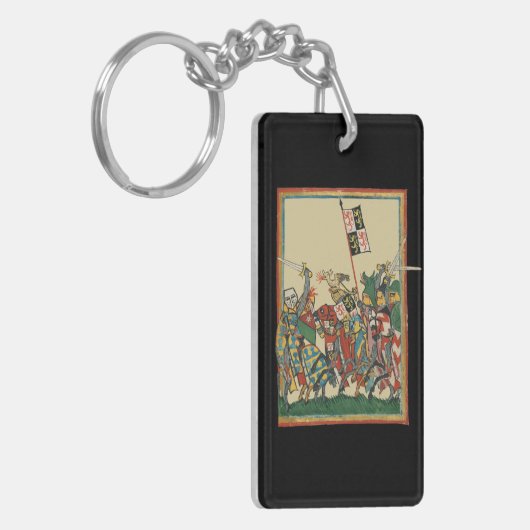 Knights Charging, 14th Century Codex Manesse キーホルダー (正面左)