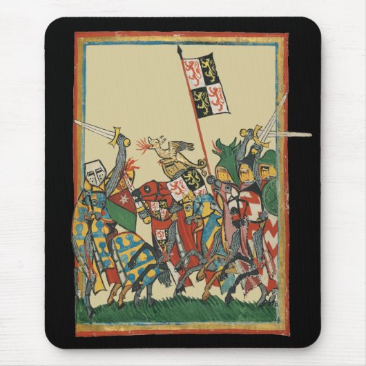 Knights Charging, 14th Century Codex Manesse マウスパッド (正面)