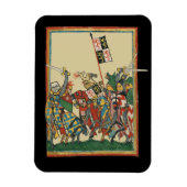 Knights Charging, 14th Century Codex Manesse マグネット (縦)