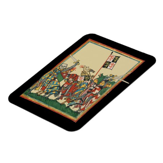 Knights Charging, 14th Century Codex Manesse マグネット (左側)