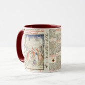 Knights Play Chess in War Tent, Medieval Miniature マグカップ (正面左)