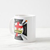 Knights Templarコーヒーカップ、HOC SIGNO VINCES コーヒーマグカップ (正面左)