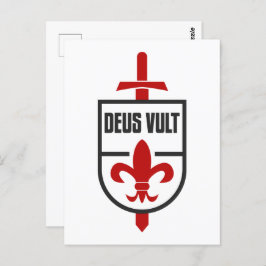 Knights Templar Crusader DEUS VULT God Wills ポストカード