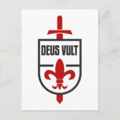 Knights Templar Crusader DEUS VULT God Wills ポストカード (正面)