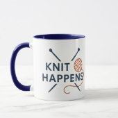 Knit Happens Funny Knitting Pun マグカップ (左)