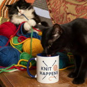 Knit Happens Funny Knitting Pun マグカップ