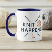 Knit Happens Funny Knitting Pun マグカップ