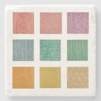 Knit patterned coasters ストーンコースター