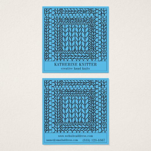 KNIT PURL BLUE スクエア名刺 (正面&裏面)