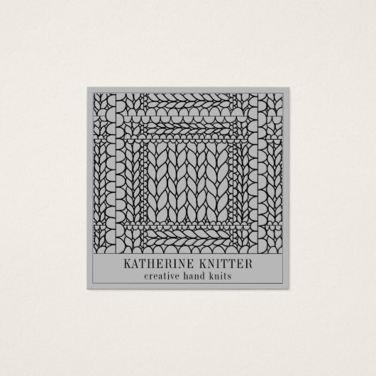 KNIT PURL GRAY スクエア名刺 (正面)