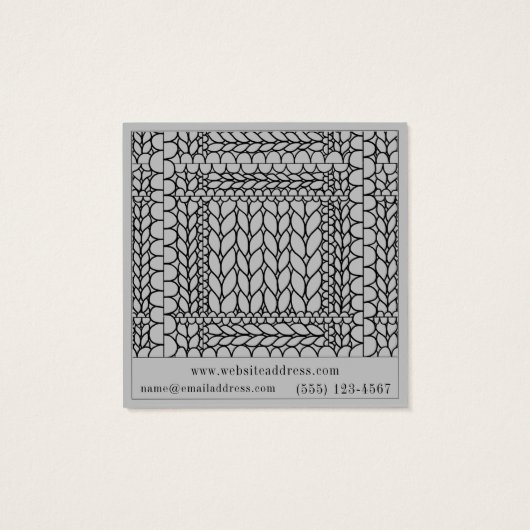KNIT PURL GRAY スクエア名刺 (裏面)