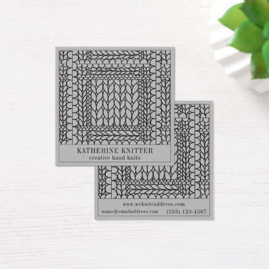 KNIT PURL GRAY スクエア名刺 (デスク)