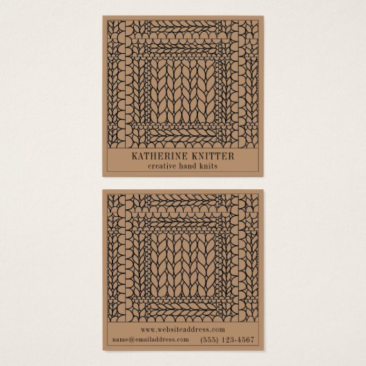 KNIT PURL TAN スクエア名刺 (正面&裏面)