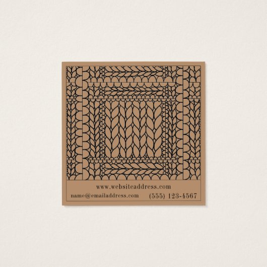 KNIT PURL TAN スクエア名刺 (裏面)