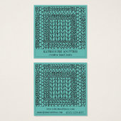 KNIT PURL TEAL スクエア名刺 (正面&裏面)