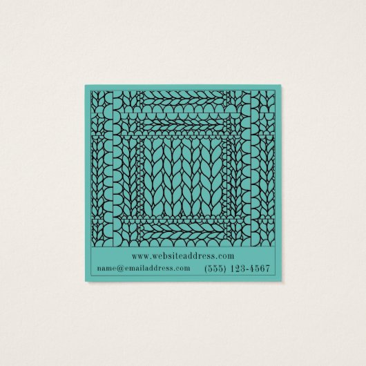 KNIT PURL TEAL スクエア名刺 (裏面)