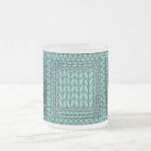 KNIT PURL TEAL フロストガラス マグカップ +イニシャル (中央)