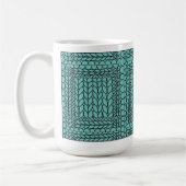 KNIT PURL TEAL 背の高い白いマグカップ コーヒーマグカップ (左)