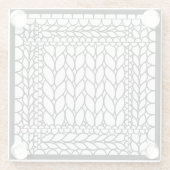 KNIT PURL WHITE ガラス製ドリンクコースター II  ガラスコースター (裏面)
