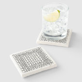 KNIT PURL WHITE 大理石 ストーン コースター (横)