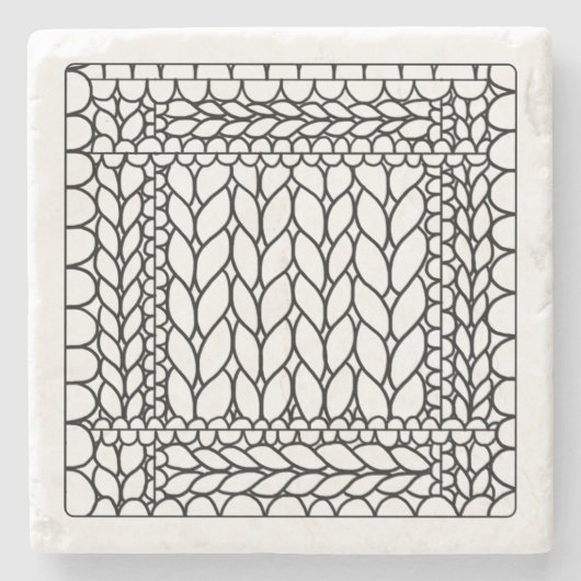KNIT PURL WHITE 大理石 ストーン コースター (正面)