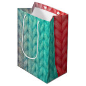 Knit Stitching Texture in Gradient Colors ミディアムペーパーバッグ (正面アングル)