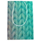 Knit Stitching Texture in Gradient Colors ミディアムペーパーバッグ (正面)