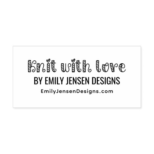 Knit with Love #1 ビジネス名 ウェブサイトURL セルフインキングスタンプ (デザイン)