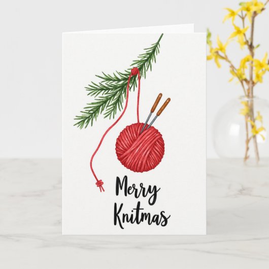 Knitmas Christmas Knitting Card カード (黄色い花)