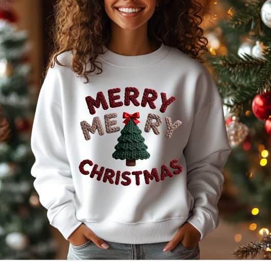 Knitted Christmas Tree T-Shirt T-Shirt トライブレンドTシャツ