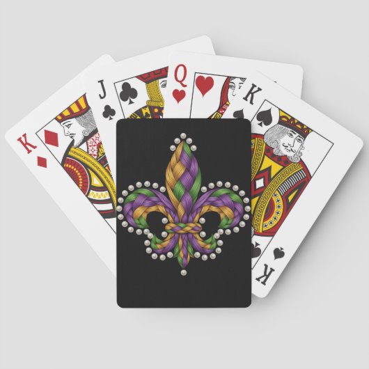 KNITTED LOOK MARDI GRAS FLEUR DE LIS トランプ (裏面)