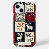 Knitted Patchwork Christmas Pattern | Rustic Case-Mate iPhoneケース (裏面)