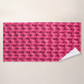 Knitted pink background. Yarn texture. Vertical kn バスタオル (バスタオル)