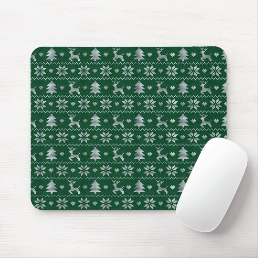 Knitted seamless Christmas pattern マウスパッド (マウス)
