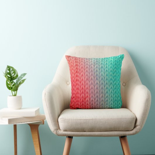 Knitted Stitch Background in Gradient Colors クッション (椅子)
