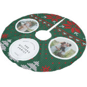 Knitted Sweater Pattern Family Photo ブラッシュドポリエステルツリースカート (アングル)