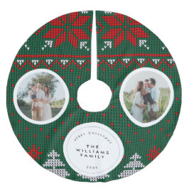 Knitted Sweater Pattern Family Photo ブラッシュドポリエステルツリースカート