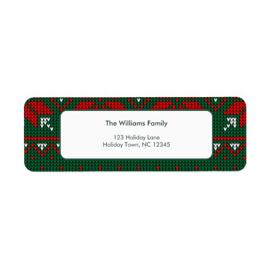 Knitted Sweater Pattern Return ラベル (正面)