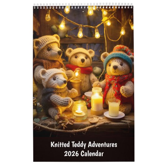 Knitted Teddy Adventures – 2026 Calendar カレンダー (カバー)