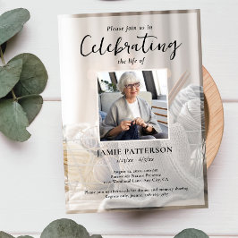 Knitter, Crafts, Celebration of Life Funeral Photo 招待状